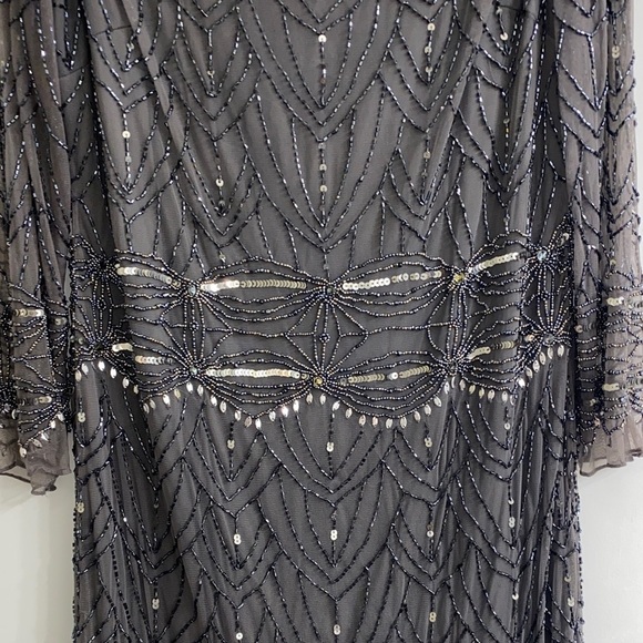 Pisarro Nights Charcoal Sequin Long Sleeve Dress - Picture 4 of 8